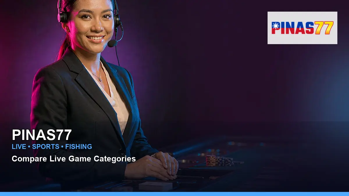 PINAS77 portrait right space live casino table games highlighting mobile-friendly casino play